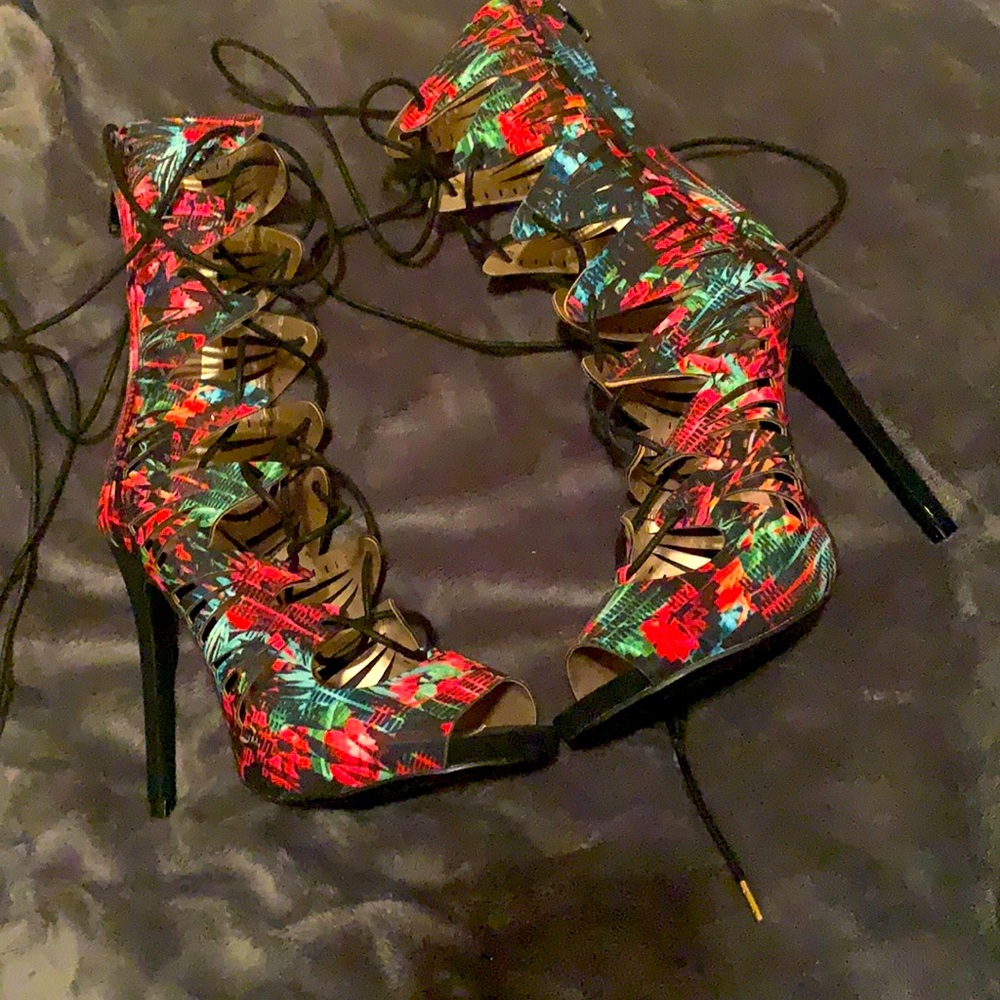 Qupid; lace up heels
